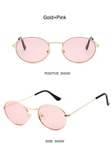 Load image into Gallery viewer, Retro Round Pink Sunglasses Women Brand Designer Sun Glasses For Women Alloy Mirror Female Oculos De Sol Brown