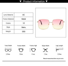 Load image into Gallery viewer, Oversized Shades Women Sunglasses Black Fashion Square Big Frame Sunglasses Female Vintage Retro Glasses Unisex Oculos Feminino