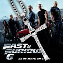 Carica l&#39;immagine nel visualizzatore di Gallery, Vendita calda The Movie Fast and Furious Collana con ciondolo Dominic Toretto Cross Pendenti da uomo per gioielli da uomo Collana in cristallo 