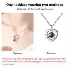 Load image into Gallery viewer, I Love You Necklace 100 Languages Heart Love Necklace Love Memory Projection Pendant Necklace for Women Gifts for Mother&#39;s Day