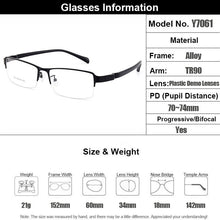 Carica l&#39;immagine nel visualizzatore di Gallery, Gmei Optical Men Large Size Titanium Alloy Glasses Frame For Male Eyewear Flexible Legs IP Electroplating Alloy Spectacles Y7061