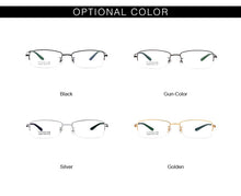 Load image into Gallery viewer, Gmei Optical Ultralight 100% Pure Titanium Half Rim Glasses Frame For Business Men Myopia Reading Prescription Spectacles LR8969