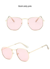 Load image into Gallery viewer, Small Polygonal Metal Sunglasses Women Brand Designer Vintage Sun Glasses Female Oval Retro Eyewear UV400