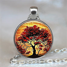 Load image into Gallery viewer, Tree Of Life Glass Cabochon Statement Necklace &amp; Pendant Jewelry Vintage Charm Chain Choker Steampunk Jewelry Gift for Women
