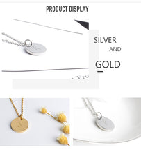 Load image into Gallery viewer, Disc Pendant Necklace Gold/Silver Color Letter Alfabet Necklace 316L Stainless Steel Chain Necklaces For Women