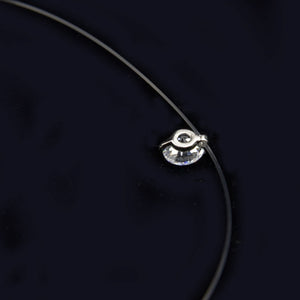 Female Transparent Fishing Line Necklace Silver Color Invisible Chain Women Rhinestone Choker Necklace Collier Femme