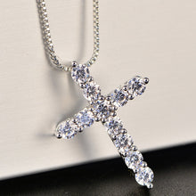 Load image into Gallery viewer, 5A Zirconia Cross Crystal Pendants Silver-Plate Box Chain Necklace Female Choker Necklaces Fashion Jewelry Gifts For Women Girls