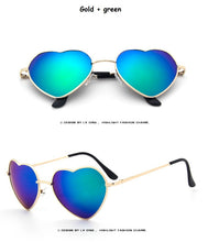 Load image into Gallery viewer, Ladies Heart Shaped Sunglasses metal Women Brand Designer Fashion Rimless LOVE Clear Ocean Lenses Sun Glasses Oculos UV400