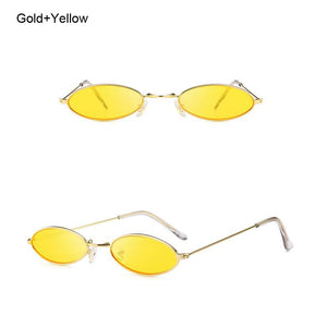 Fashion Women Sunglasses Famous Oval Sun Glasses Female Luxury Brand Metal Round Rays Frames Black Small Cheap Eyewear Oculos