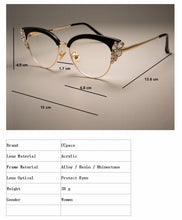 Load image into Gallery viewer, GORGEOUS Ladies Cat Eye Shiny Rhinestones Glasses Frames For Women Eyewear Optical EyeGlasses