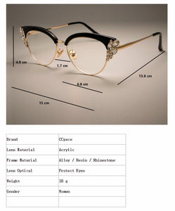GORGEOUS Ladies Cat Eye Shiny Rhinestones Glasses Frames For Women Eyewear Optical EyeGlasses