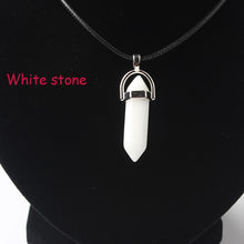 Load image into Gallery viewer, Hexagonal Column Necklaces Natural Crystal Pendants Stone Pendant Leather Chains Necklace For Women Fashion Jewelry