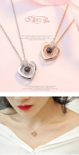 Load image into Gallery viewer, New Rose Gold 100 Languages I Love You Projection Pendant Necklace Romantic Love Memory Wedding Necklace