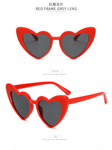 Love Heart Sunglasses Women Big Frame Personality Sunglass Fashion Cute Sexy Retro Cat Eye Vintage SunGlasses Pink Female