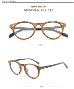 Vintage Clear Glasses Cat Eye Wooden Glasses Frame Men Women Transparent Lens Glasses Wood Optical Eyewear frames