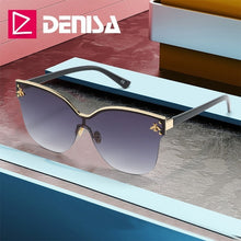 Carica l'immagine nel visualizzatore di Gallery, Moda blu occhiali da sole senza montatura donne 2022 UV400 lusso aviazione signore occhiali da sole occhiali tonalità zonnebril dames