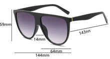 Load image into Gallery viewer, Classic Celebrity Sunglasses Women Vintage Retro Flat Top Oversized Sun Glasses Square Pilot Luxury Designer Large Black Shades