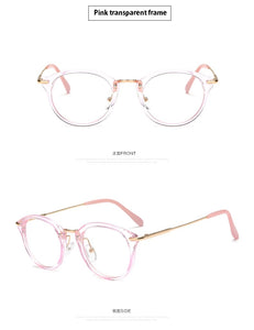 Women Anti Blue Glasses Frame Men Eyeglasses Frame Vintage Round Clear Lens Glasses Optical Spectacle Frame