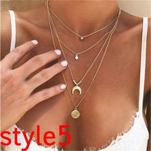 Load image into Gallery viewer, 17KM Multilayer Crystal Moon Necklaces &amp; Pendants For Women Vintage Charm Gold Choker Necklace 2020 Bohemian Jewelry Wholesale