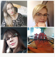 Load image into Gallery viewer, Metal Women Fashion Cat Eye Eyeglasses Frame Optical Glasses Frames Retro Eyeglasses Transparent Computer Glasses For Women