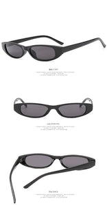 Vintage Rectangle Sunglasses Women Cat Eye Designer Ladies Small Frame Black Red Sun Glasses UV400