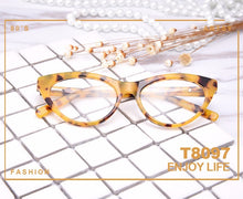 Carica l&#39;immagine nel visualizzatore di Gallery, Montatura per occhiali da vista da donna con montatura intera in acetato ipoallergenico Cat-Eye stile alla moda con cerniera a molla 