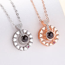 Load image into Gallery viewer, New Rose Gold 100 Languages I Love You Projection Pendant Necklace Romantic Love Memory Wedding Necklace