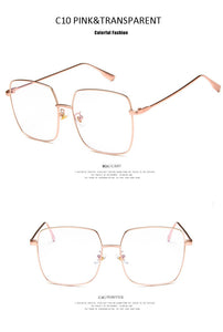Luxury Women Square Eyeglasses Vintage Glasses Optical Frame Gold Metal Unisex Spectacles Clear Lens Glasses Blue Light Glasses