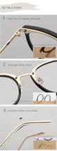 Carica l&#39;immagine nel visualizzatore di Gallery, Oulylan Transparent Cat Eye Glasses Frames Women Fashionable   Fake Eyeglasses Metal Optical Frame for Womens