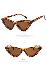 Carica l'immagine nel visualizzatore di Gallery, Cute Sexy Retro Cat Eye Sunglasses Women Small Black White Triangle Vintage Cheap Ladies Sun Glasses Red Female UV400