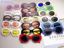 Load image into Gallery viewer, 2022 goggle Kurt Cobain glasses oval sunglasses ladies trendy  hot Vintage retro sunglasses Women's white black eyewear UV