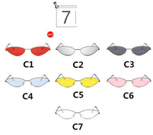 Load image into Gallery viewer, new fashion sunglasses Women  metal retro colorful transparent small colorful Cat Eye Sunglasses UV400