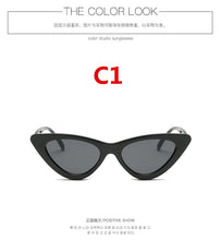 Load image into Gallery viewer, 2022 fashion sunglasses woman brand Designer vintage retro triangular cat eye glasses oculos De Sol Transparent ocean uv400