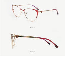 Load image into Gallery viewer, Metal Women Metal Glasses Frame Cat Eye Glasses Women Myopia Optical Clear Eyeglasses Frame Designer Vintage