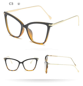 Oulylan Transparent Glasses Cat Eye Glasses Frames for Women Men Clear Optical Eyeglasses Computer Eyewear