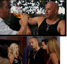 Carica l&#39;immagine nel visualizzatore di Gallery, Vendita calda The Movie Fast and Furious Collana con ciondolo Dominic Toretto Cross Pendenti da uomo per gioielli da uomo Collana in cristallo 