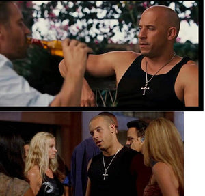 Vendita calda The Movie Fast and Furious Collana con ciondolo Dominic Toretto Cross Pendenti da uomo per gioielli da uomo Collana in cristallo 