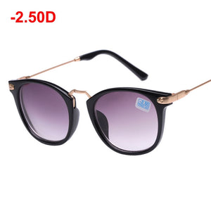 LongKeeper Finished Myopia Glasses Black Frame Metal Goggles Lens Sighted Prescription Sunglasses -1 -1.5 -2 -2.5 -3 -3.5 -4