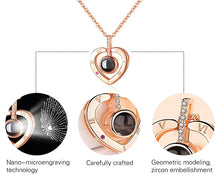 Load image into Gallery viewer, I Love You Necklace 100 Languages Heart Love Necklace Love Memory Projection Pendant Necklace for Women Gifts for Mother&#39;s Day