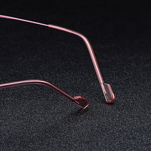 Load image into Gallery viewer, Gmei Optical Ultra-light Pink Titanium Alloy Women&#39;s Rimless Glasses Frame With Gradient Pink Tint Plano Lenses T80892