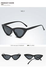Load image into Gallery viewer, 2022 Cat Eye Fashion Sunglasses Plastic Women Vintage Small Sun Glasses Mirror Sunglasses Female UV400