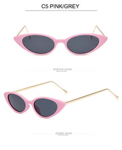 Carica l&#39;immagine nel visualizzatore di Gallery, Occhiali da sole Cat Eye da donna Occhiali da sole da donna di marca Designer Fashion Occhiali da sole con montatura piccola per tendenza femminile Glasees UV400 O5 