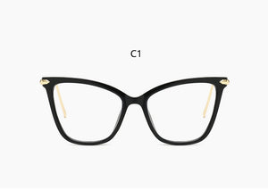 Retro Cat Eye Glasses Women's Eyeglasses Frame Luxury Brand Designer Spectacles Transparent Cat's Eye Glasses Female Eyewear
