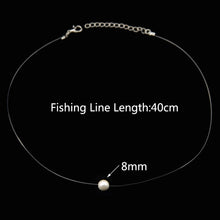 Carica l&#39;immagine nel visualizzatore di Gallery, Female Transparent Fishing Line Necklace Silver Color Invisible Chain Women Rhinestone Choker Necklace Collier Femme