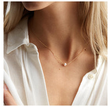 Carica l&#39;immagine nel visualizzatore di Gallery, stainless steel choker pearl necklaces for women gold layered Chain necklace jewelry
