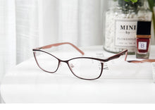 Load image into Gallery viewer, Metal Glasses Frame Women Brand Designer Female Vintage Cat Eye Prescription Eyeglasses Pink Full Myopia Optical Frames Eye