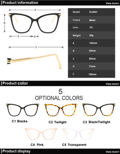 Lady Cat Eye Glasses Frames For Women Sexy Oversized Metal Frame Brand Designer Optical EyeGlasses Eyewear