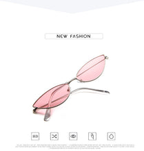 Load image into Gallery viewer, new fashion sunglasses Women  metal retro colorful transparent small colorful Cat Eye Sunglasses UV400