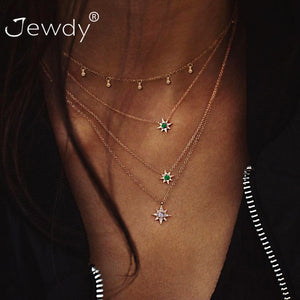 26 Styles Bohemian Multi layer Pendant Necklaces For Women Fashion Golden Geometric Charm Chains Necklace Jewelry