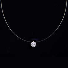 Carica l&#39;immagine nel visualizzatore di Gallery, Female Transparent Fishing Line Necklace Silver Color Invisible Chain Women Rhinestone Choker Necklace Collier Femme